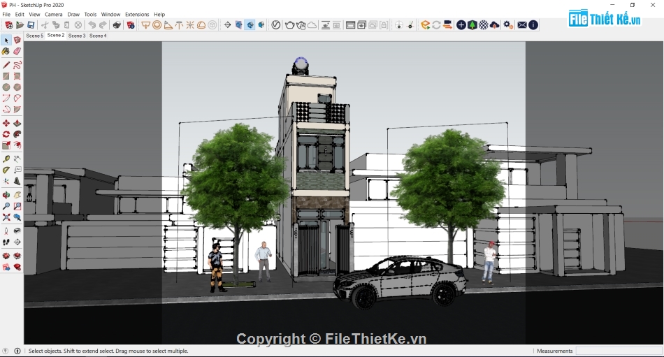 hồ sơ thiết kế nhà phố 3 tầng,3d nhà phố,mẫu nhà 3 tầng đẹp,file autocad nhà phố 3 tầng